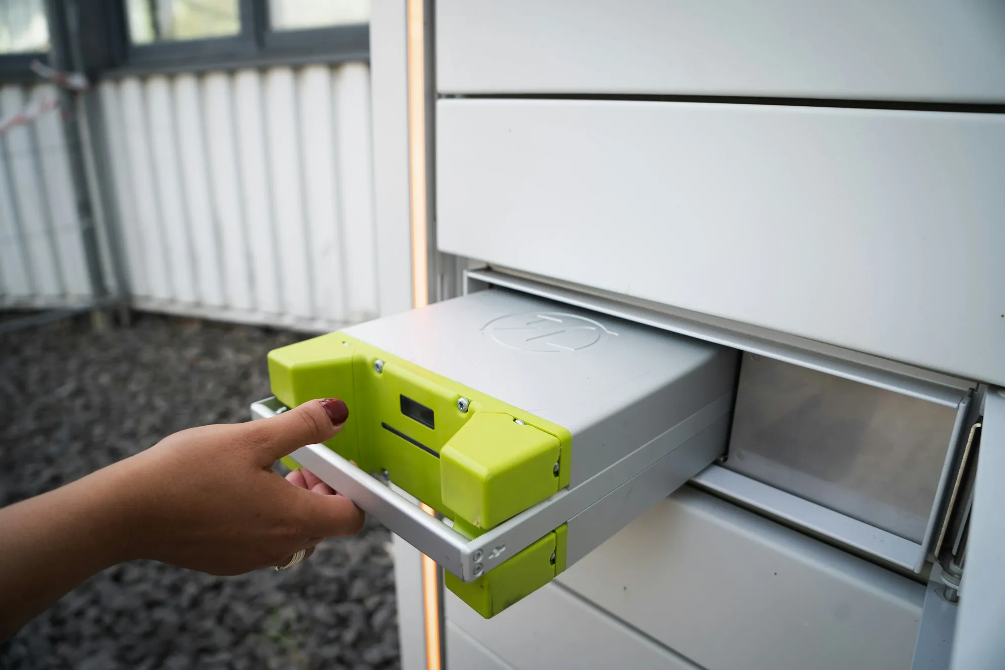 A compact home energy storage unit in a utility setting